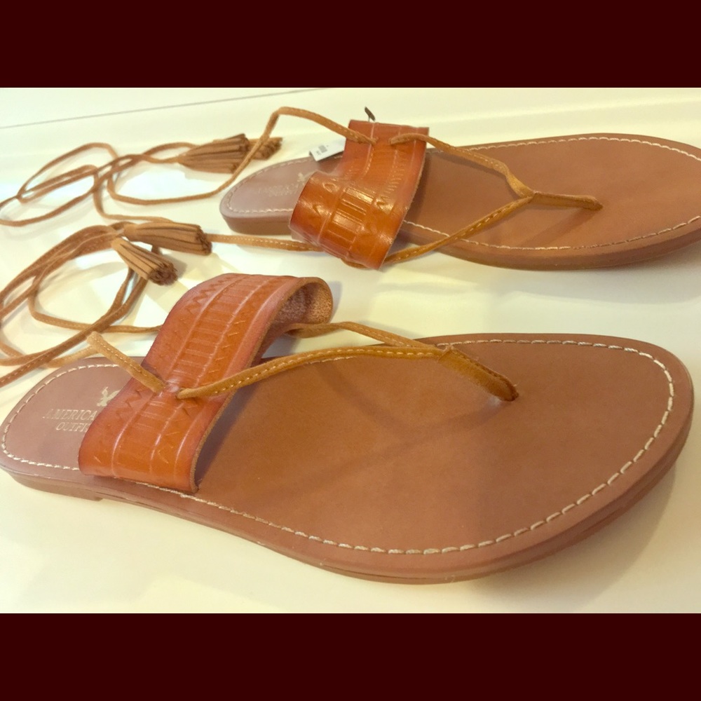 American eagle strap up sandals/flats